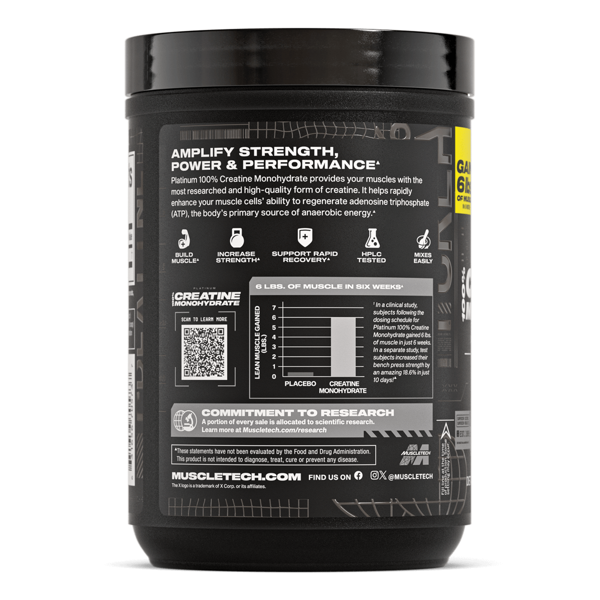 Creatina Monohidratada Platinum Muscletech 400g — foto 2