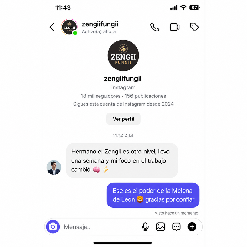 Comentario 2 de clientas sobre Zengii Fungii Chocolate — Nutrición Cognitiva con Melena de León